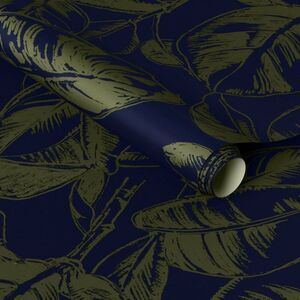 Threshold - Ficus Navy Wallpaper - Threshold Navy